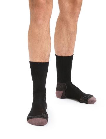 Black / Mink Icebreaker Merino Hike+ Medium Crew Men's Socks | AU 1023UZGT